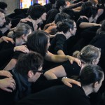 Danseurs en répétition pour le spectacle "L'ile du Paon Flamboyant" au Zénith d'Amiens, avril 2015, produit par l'association Entre-Nous