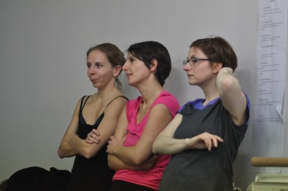 Danseurs en répétition pour le spectacle "L'ile du Paon Flamboyant" au Zénith d'Amiens, avril 2015, produit par l'association Entre-Nous